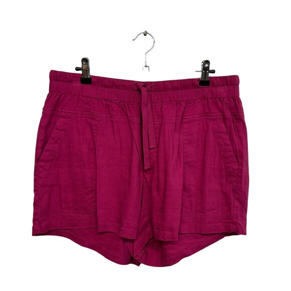 Effortless Chic Linen Blend Shorts Kut From The‎ Kloth Magenta Size L - Picture 1 of 6